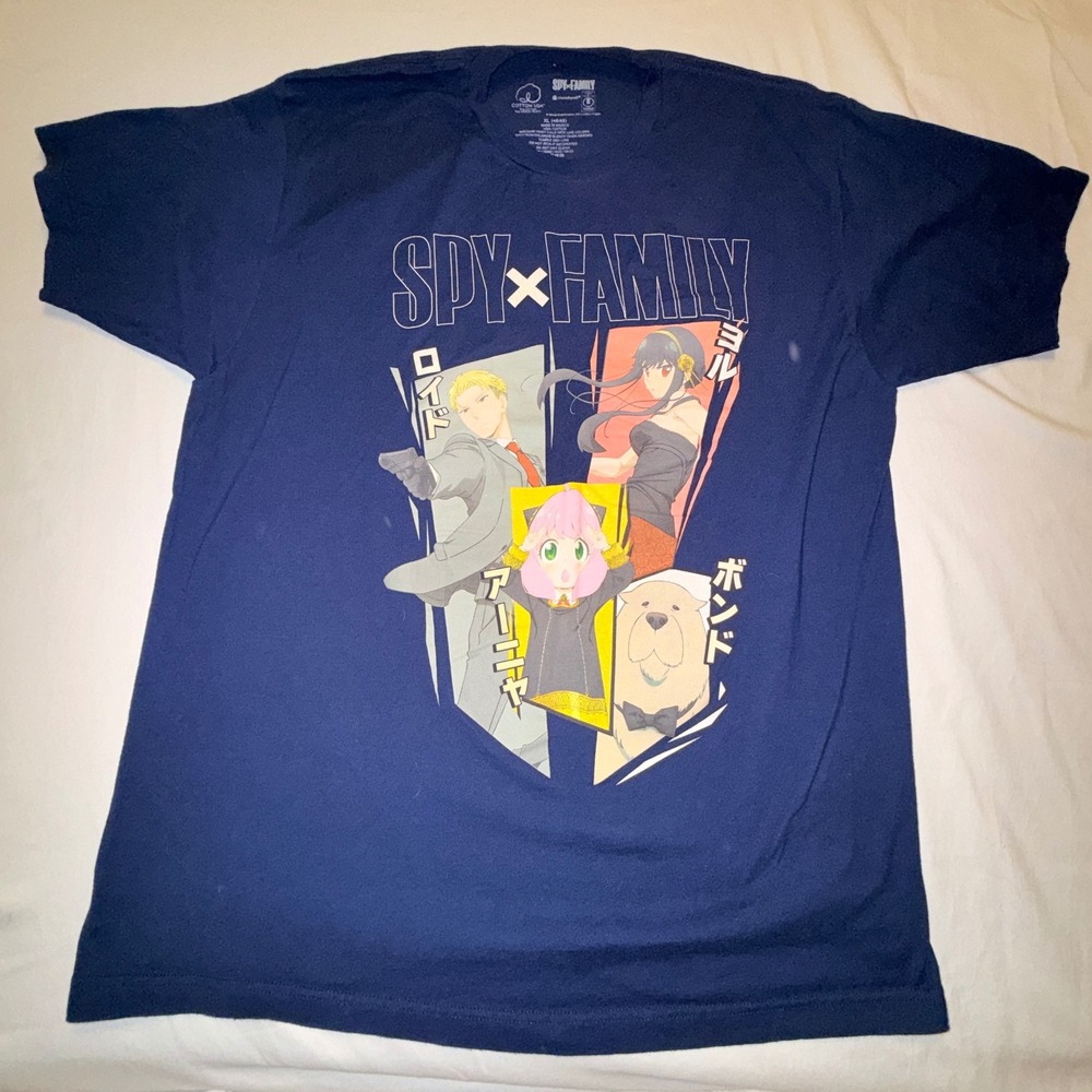 Spy x Family‎ Graphic Tee Mens XL Navy Blue Excellent Crunchyroll Anime Shirt